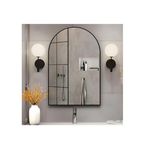 Black arched mirror wall - black,