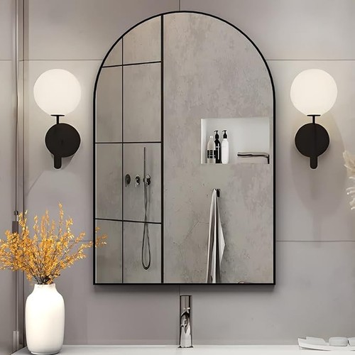 Arched wall mirror metal frame - mirror,