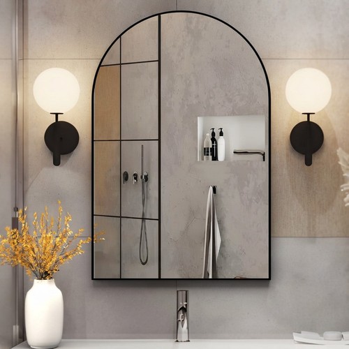 Sleek black arched - black, mirror